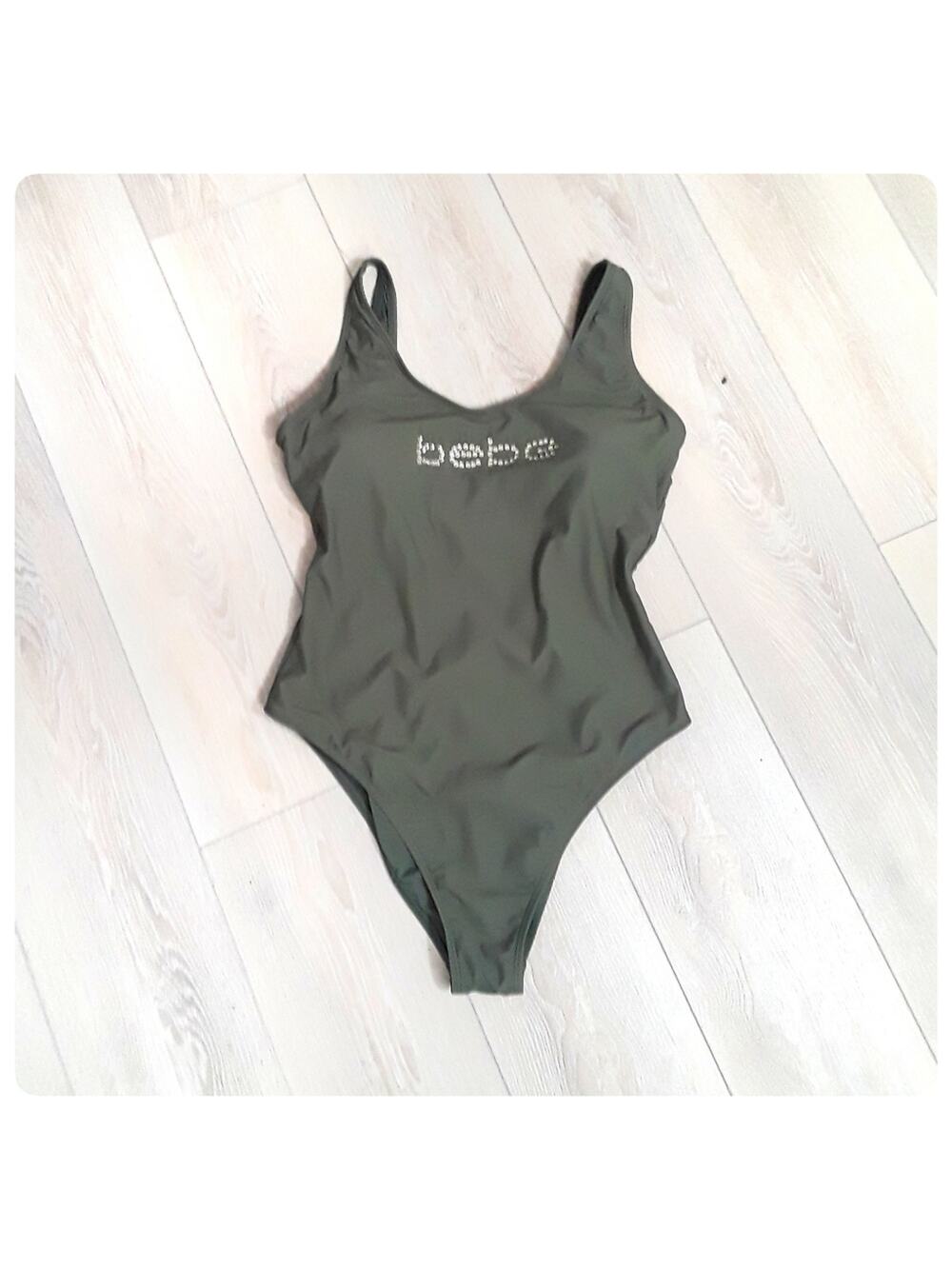 BEBE Green 1 Piece Swimsuit Size XL Bathing Suit Beach Spring Swimwear Summer